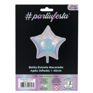 Balão Metal Estrela 45Cm Nacarado