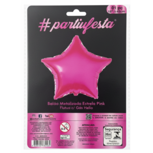 Balão Metal Estrela 45Cm Pink