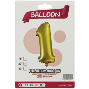 Balão Metalizado Número "1" - Dourado - Grande