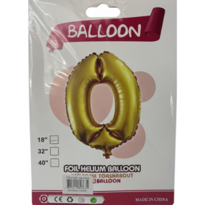 Balão Metalizado Número "0" - Dourado - Pequeno